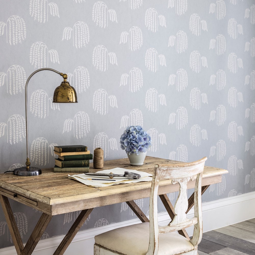 Bay Willow Wallpaper 216274 by Sanderson in Dove Grey